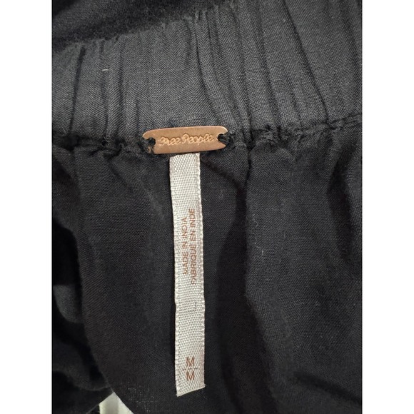 Free People Embroidered Cold Shoulder Blouse Black Pink Purple Geometric Size M - Picture 6 of 6